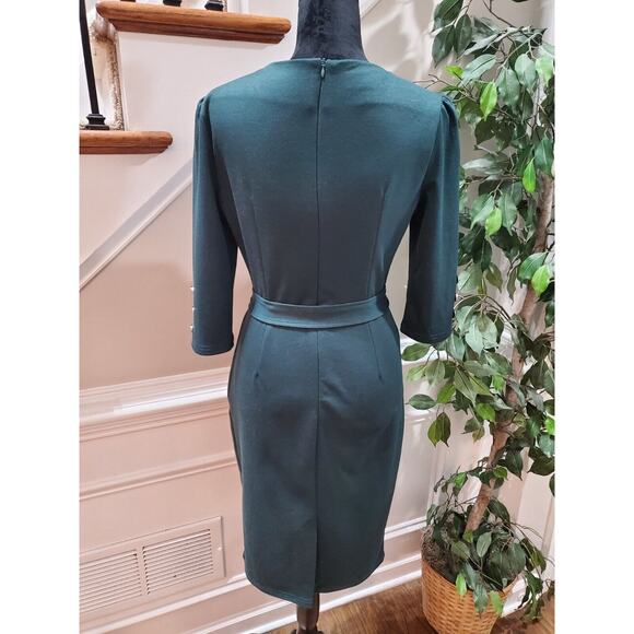 Grace Karin Women's Green Polyester Long Sleeve Casual Knee Length Dress Size M - Picture 7 of 14